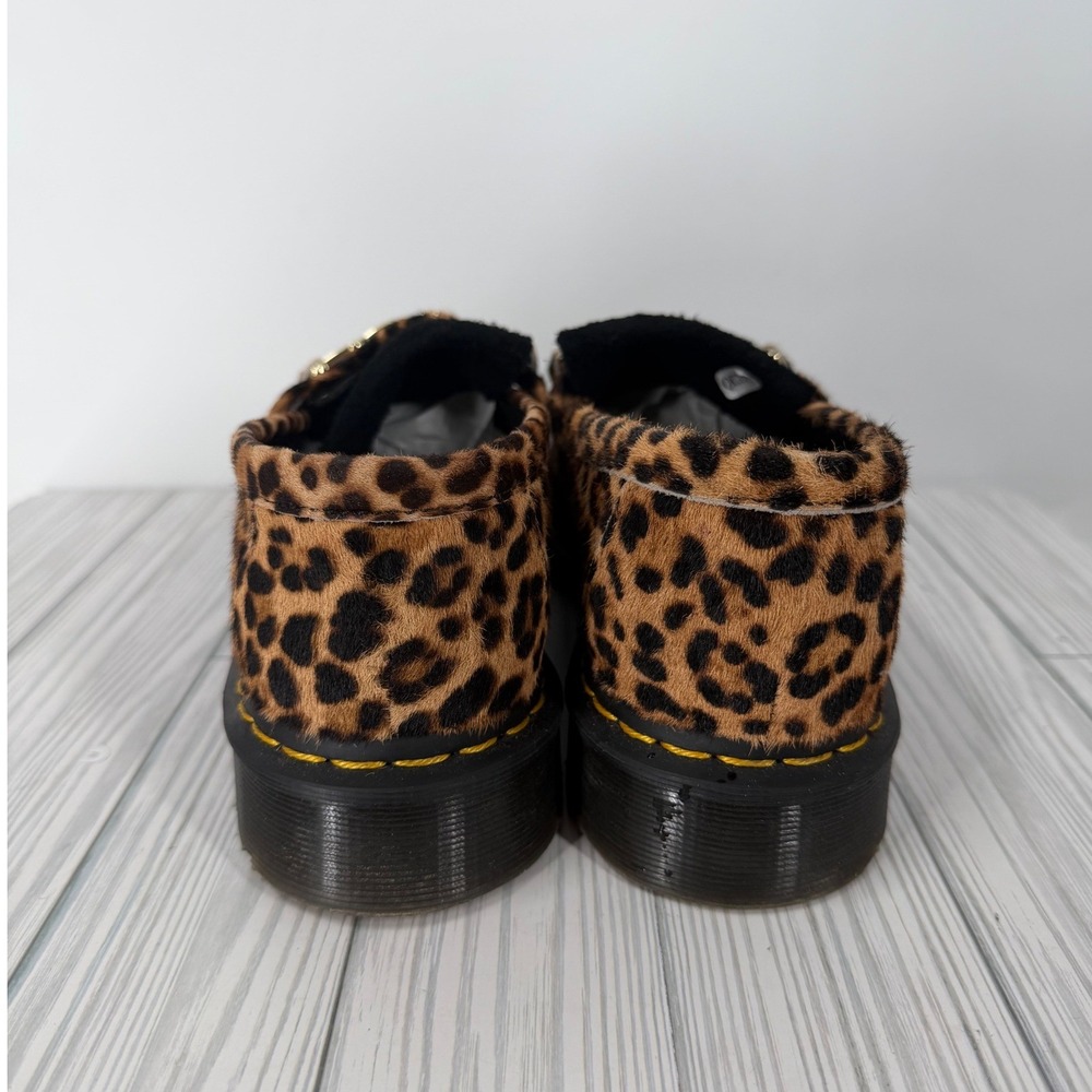 Dr. Martens Adrian Bone Snaffle Leopard Black Hair On Desert  Suede Loafers M11 - Picture 9 of 14